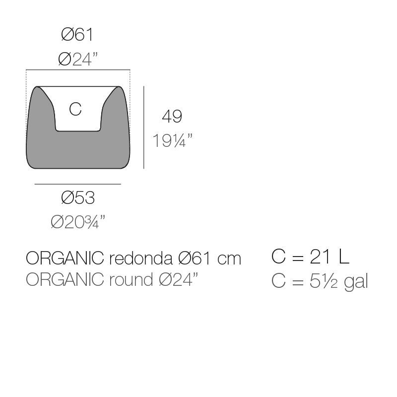 Лаконичный горшок для растений Vondom Organic Redonda