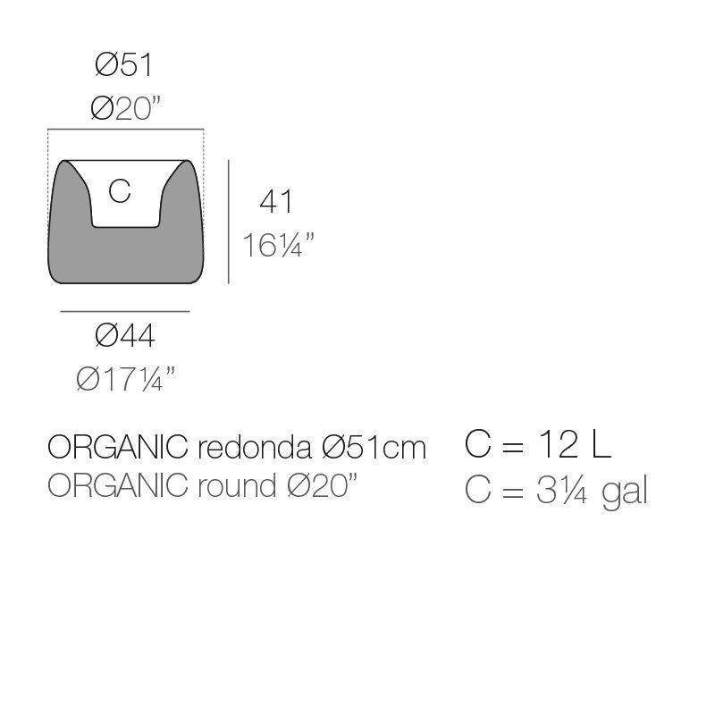 Лаконичный горшок для растений Vondom Organic Redonda