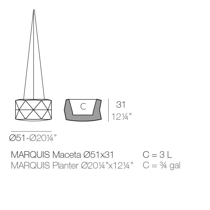 Элегантный горшок Vondom Marquis Maceteros