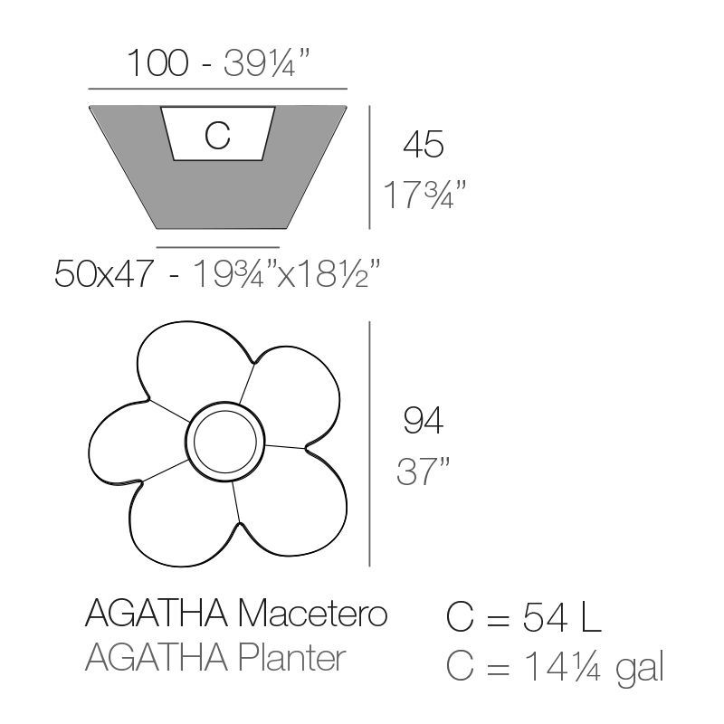 Современный горшок Vondom Agatha Planter