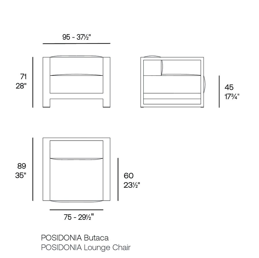 Дизайнерское кресло Vondom Posidonia Lounge Chair