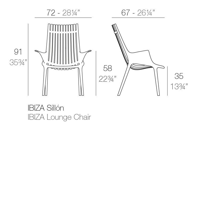 Стул с подлокотниками Vondom Ibiza Lounge Chair 65039