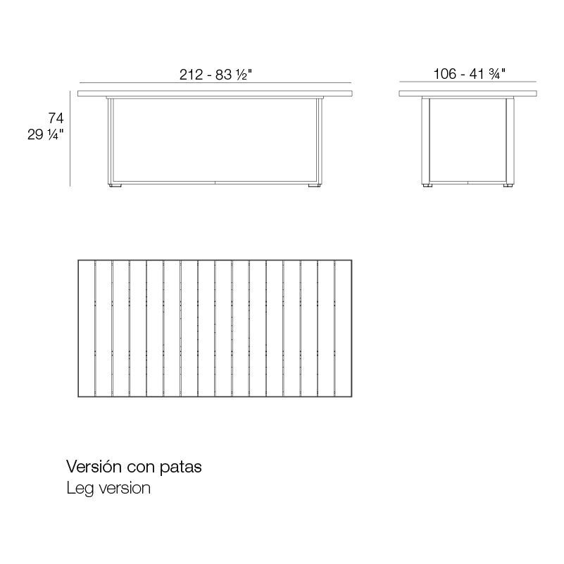 Деревянный стол Vondom Vineyard Dining Table Wheel