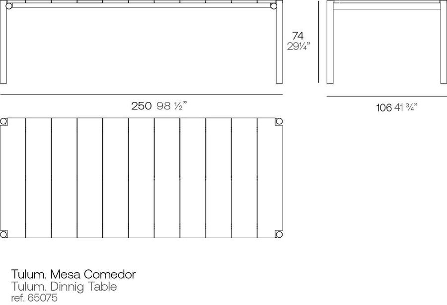 Деревянный стол Vondom Tulum Dining Table 65075