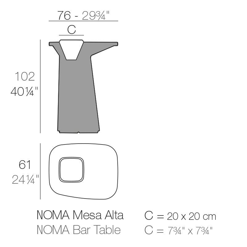 Барный стол Vondom Noma Bar Table 45075A