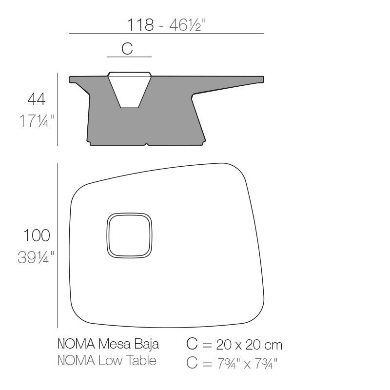 Современный столик для улицы Vondom Noma Coffee Table 45115A