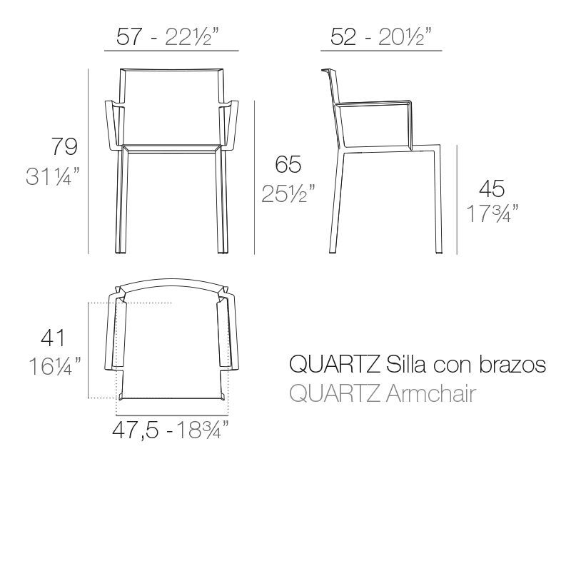 Стул с подлокотниками Vondom Quartz Chair With Arms 54195