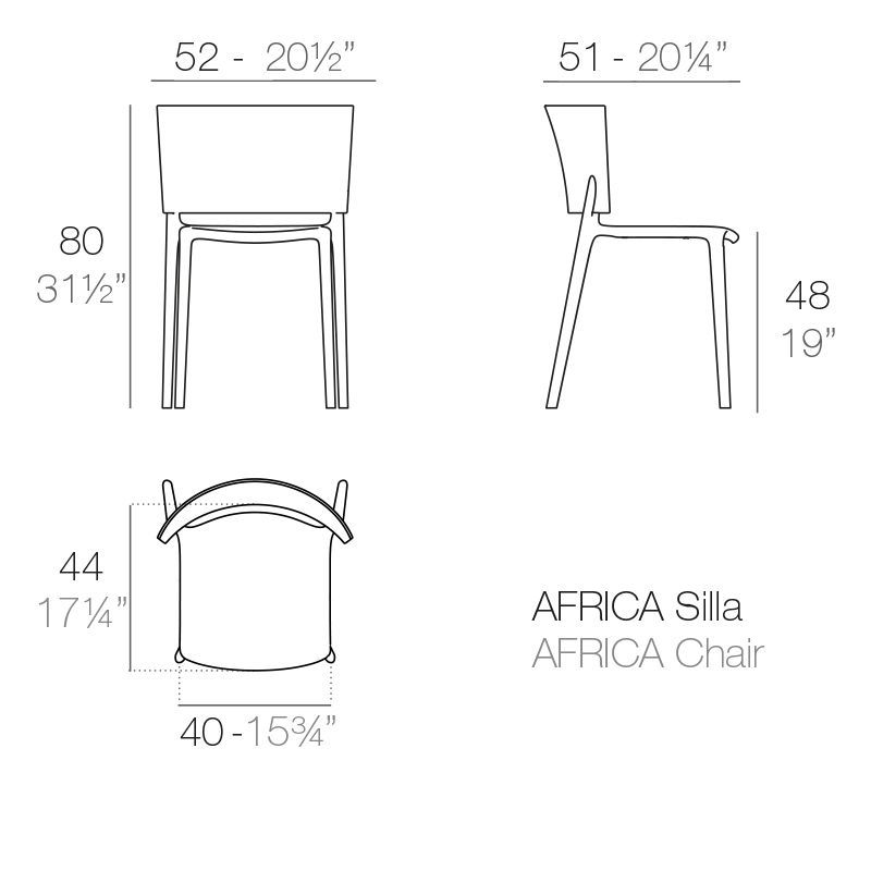 Лаконичный стул Vondom Africa Сhair 65036