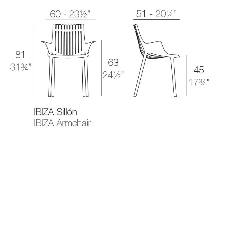 Элегантный стул для сада Vondom Ibiza Armchair