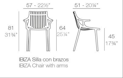 Стул с подлокотниками Vondom Ibiza Chair With Arms