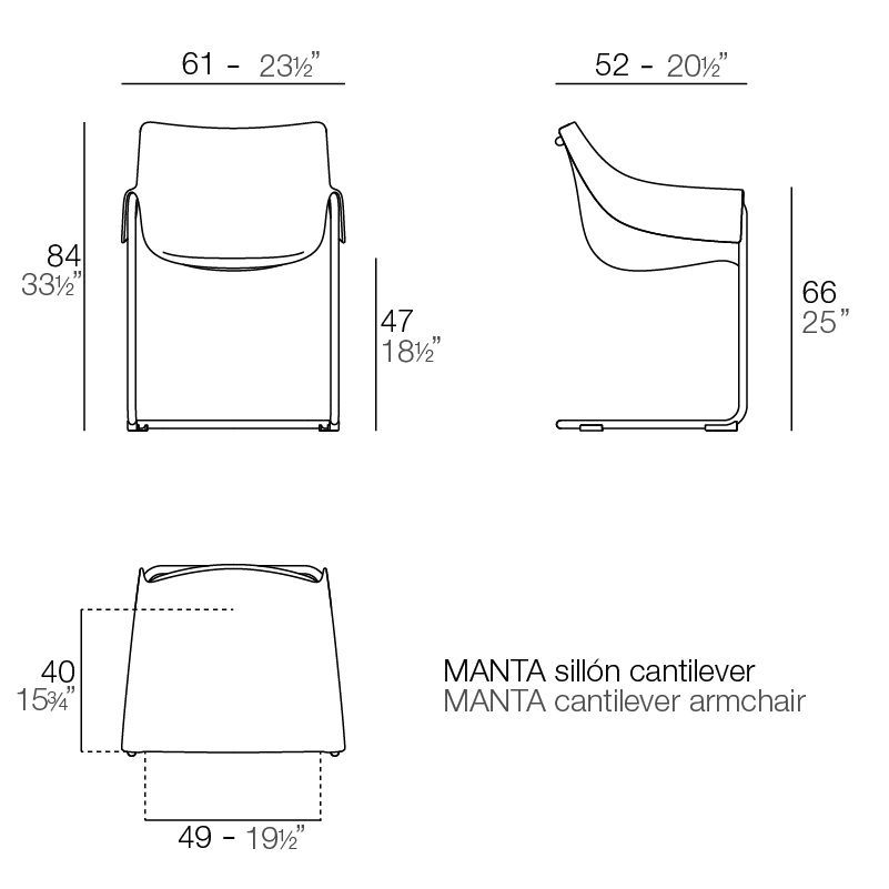 Универсальный стул Vondom Manta Cantilever