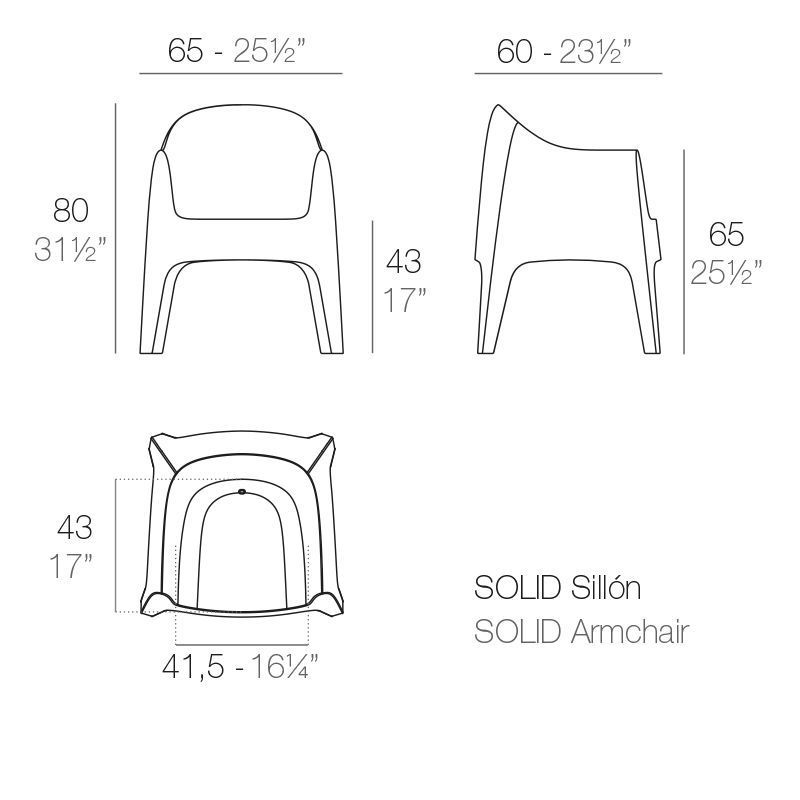 Обеденный стул Vondom Solid Armchair