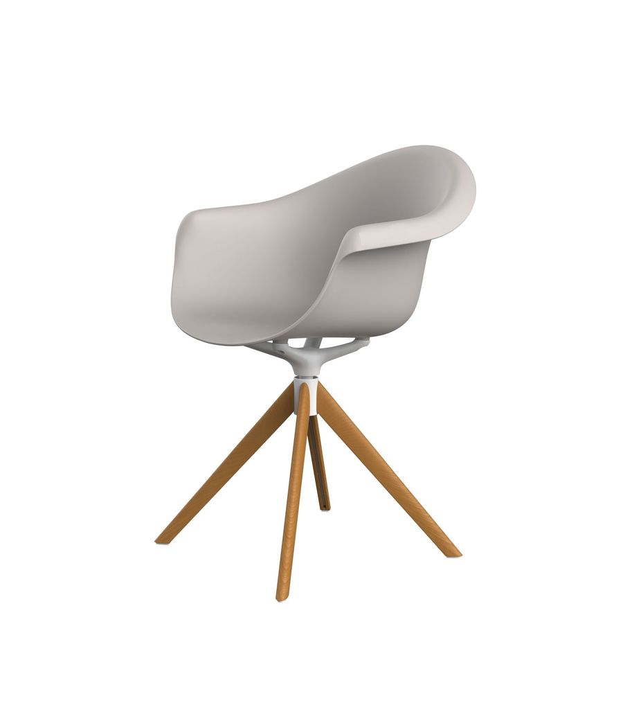 Поворотный стул Vondom Incasso Swivel armchair With Wooden Legs