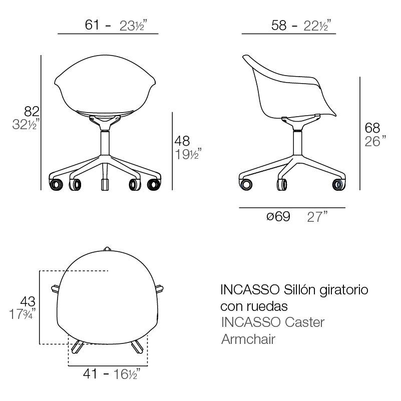 Вращающийся стул Vondom Incasso Swivel Armchair With Caster