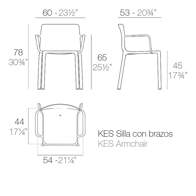 Стул с подлокотниками Vondom Kes Chair With Arms