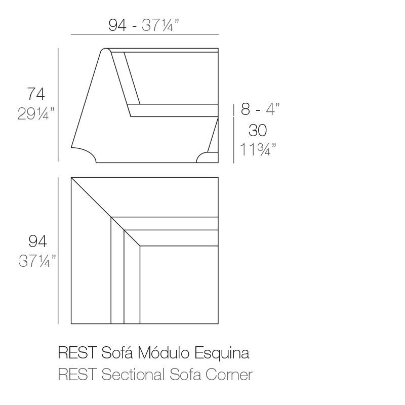 Модульный диван для улицы Vondom Rest Modular Sofa