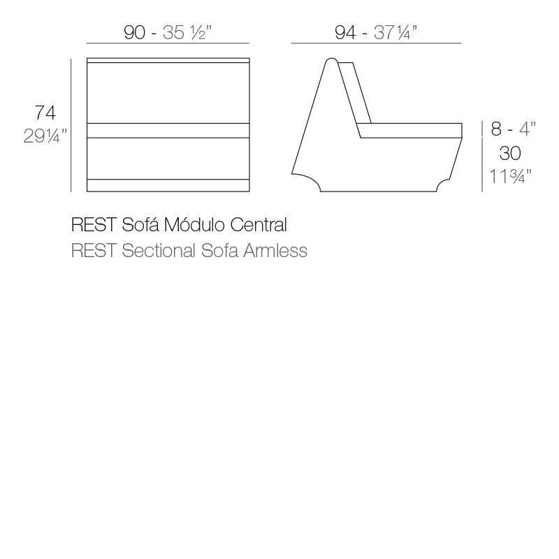 Модульный диван для улицы Vondom Rest Modular Sofa