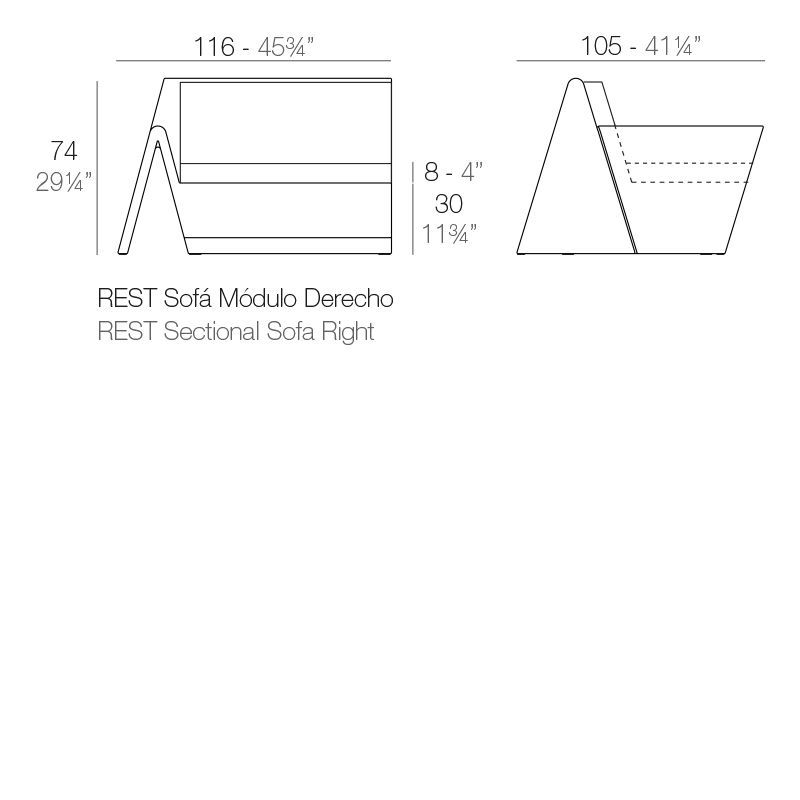 Модульный диван для улицы Vondom Rest Modular Sofa