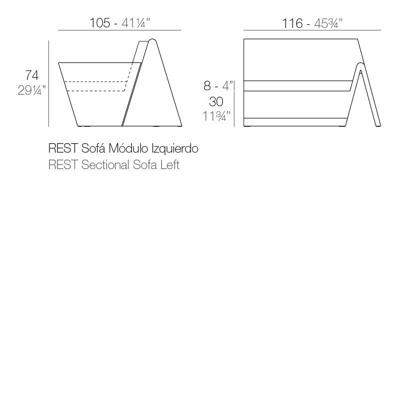 Модульный диван для улицы Vondom Rest Modular Sofa