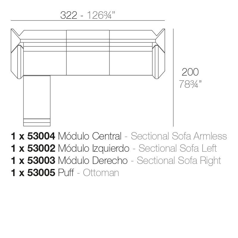 Модульный диван для улицы Vondom Rest Modular Sofa