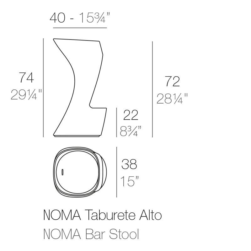 Барный табурет для сада Vondom Noma Bar Stool 45038A