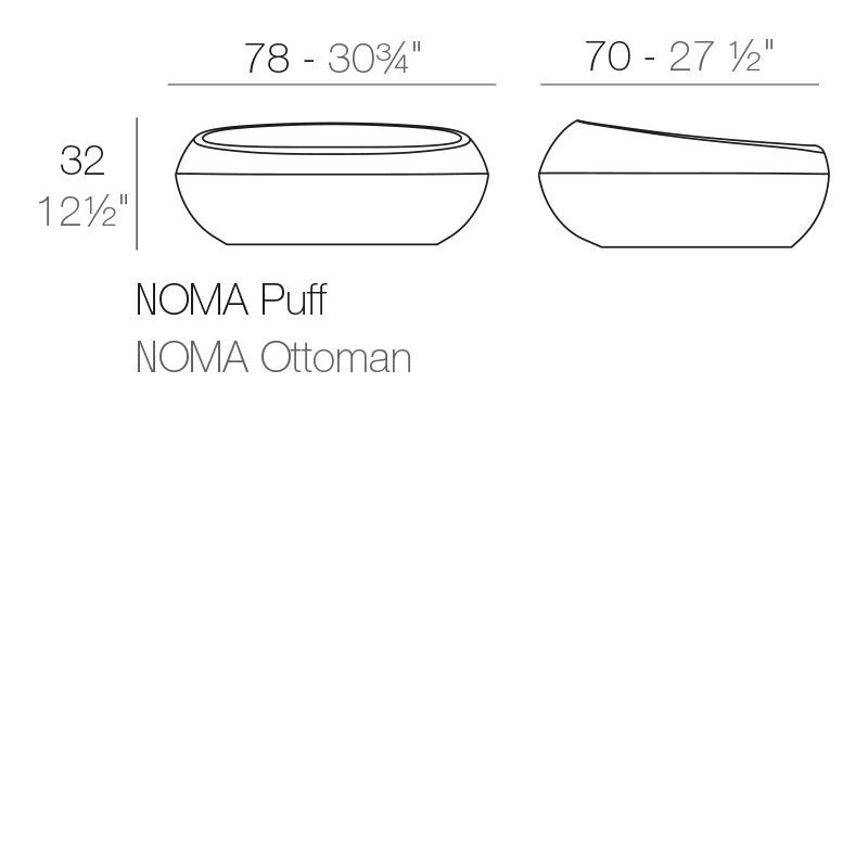 Уличный пуф Vondom Noma Ottoman 45080A