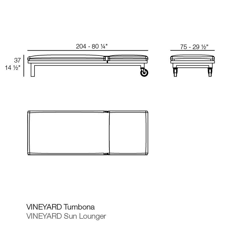 Современный шезлонг Vondom Vineyard Sun Longer 54507