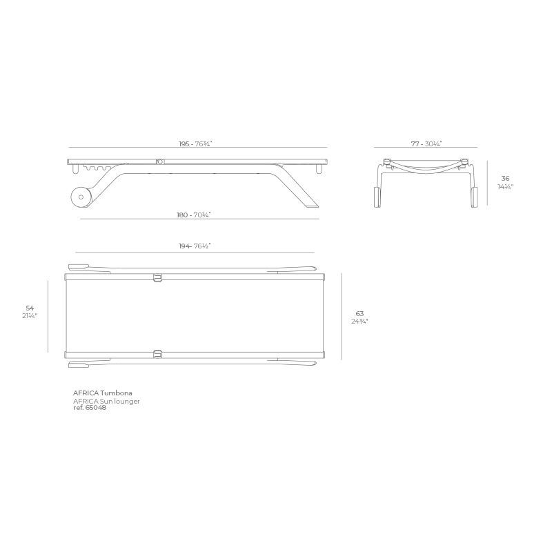 Дизайнерский шезлонг Vondom Africa Sun Lounger 65048