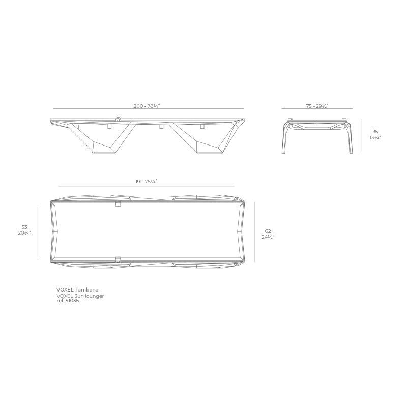 Уличный шезлонг Vondom Voxel Sun Chaise 51035