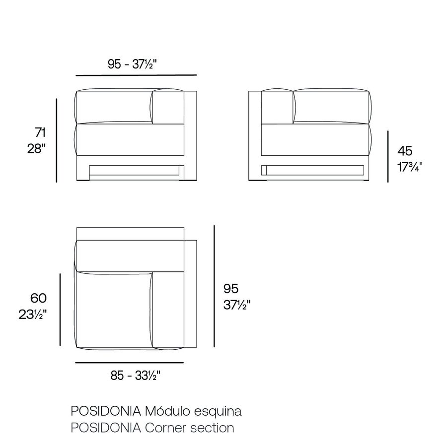 Модульный диван для террасы Vondom Posidonia Sofa Modular