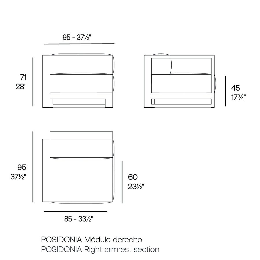 Модульный диван для террасы Vondom Posidonia Sofa Modular