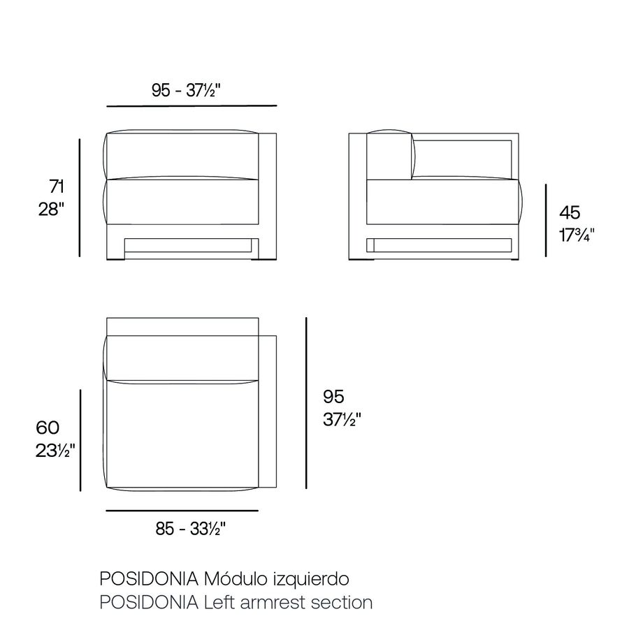 Модульный диван для террасы Vondom Posidonia Sofa Modular