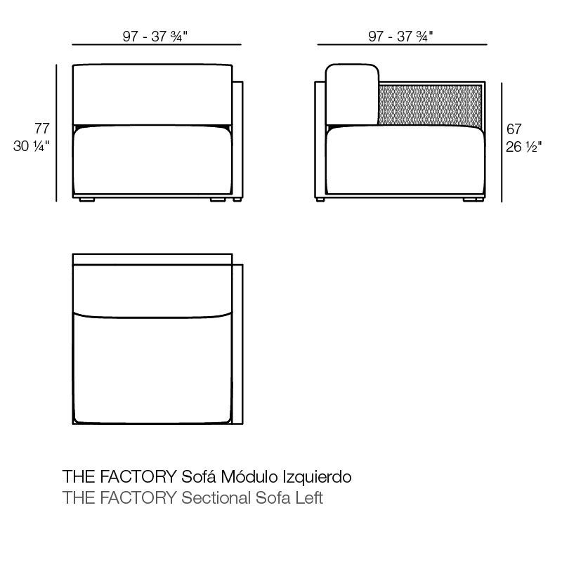 Уличный или домашний диван Vondom The Factory Sofa Modular