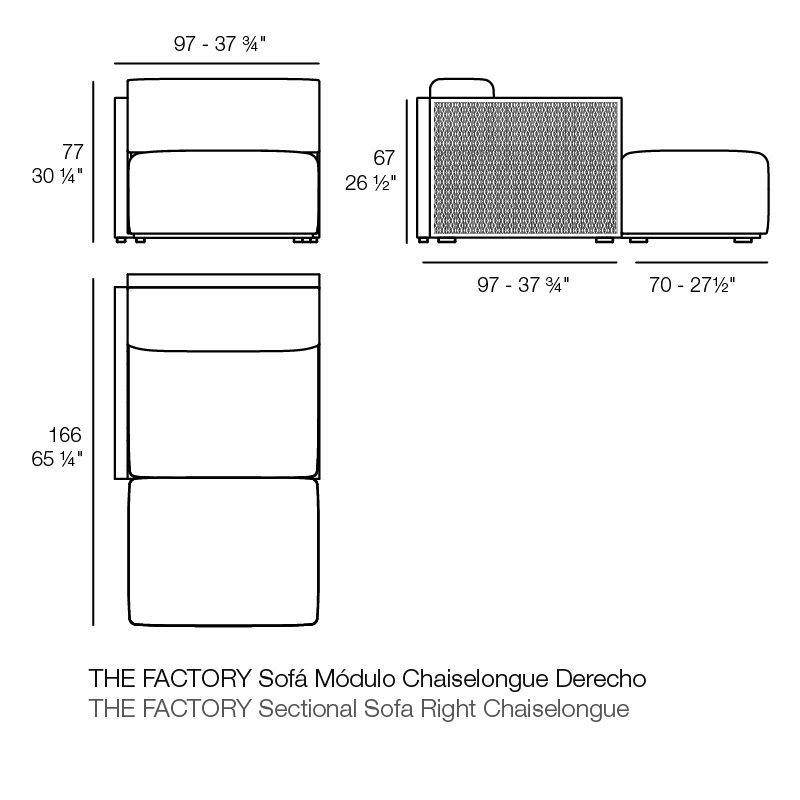 Уличный или домашний диван Vondom The Factory Sofa Modular