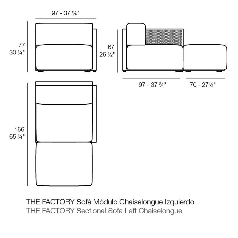 Уличный или домашний диван Vondom The Factory Sofa Modular