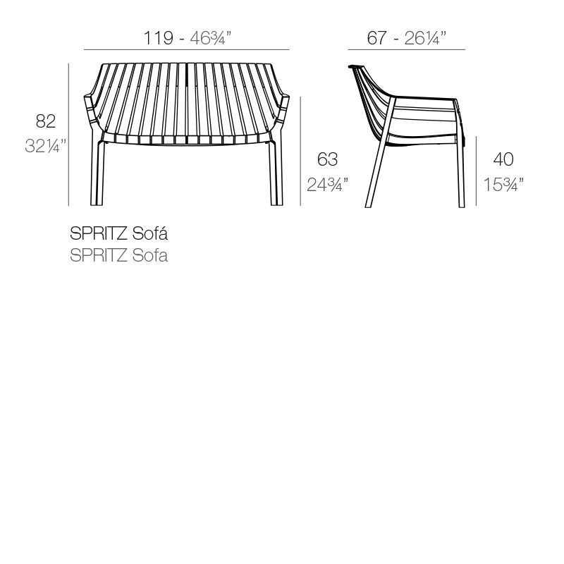 Двухместный диван Vondom Spritz Sofa 56025