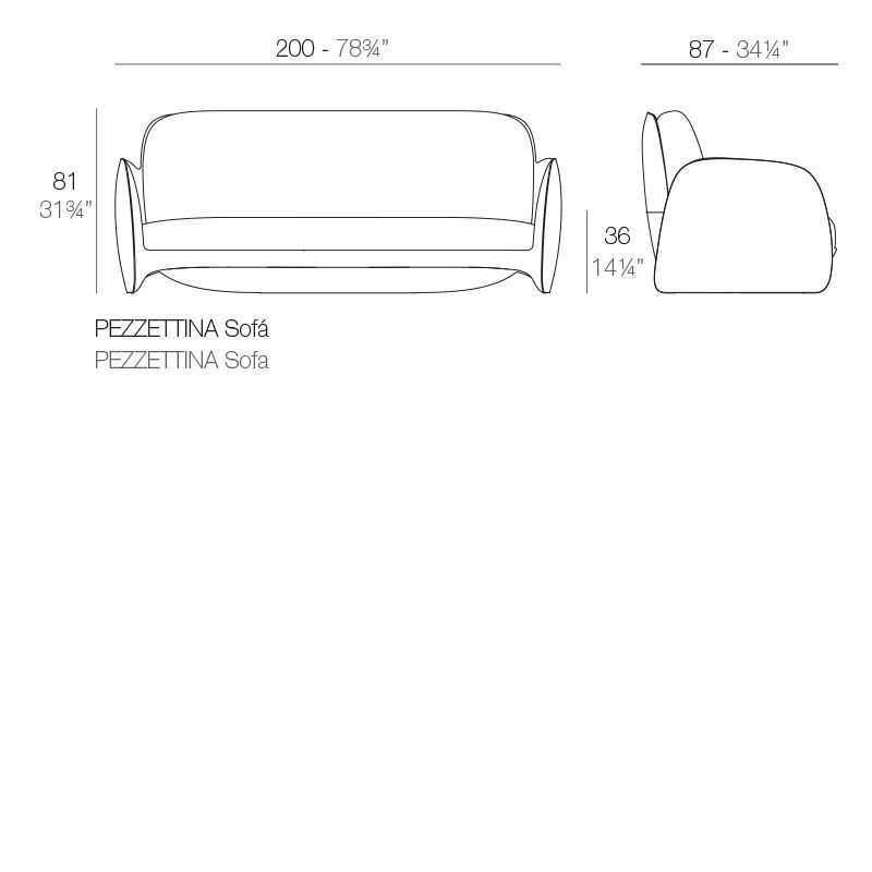 Двухместный диван для сада Vondom Pezzettina Sofa 56011