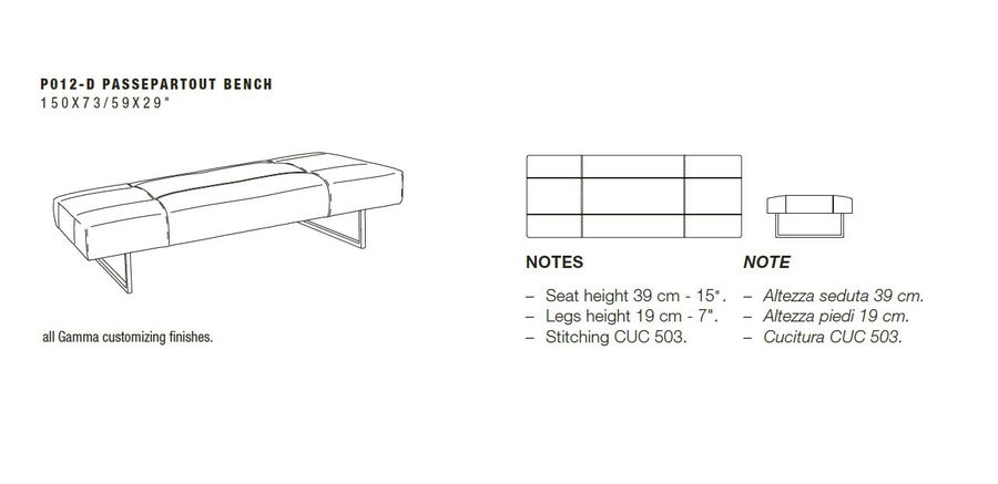 Прикроватная скамья Gamma Passepartout Bench